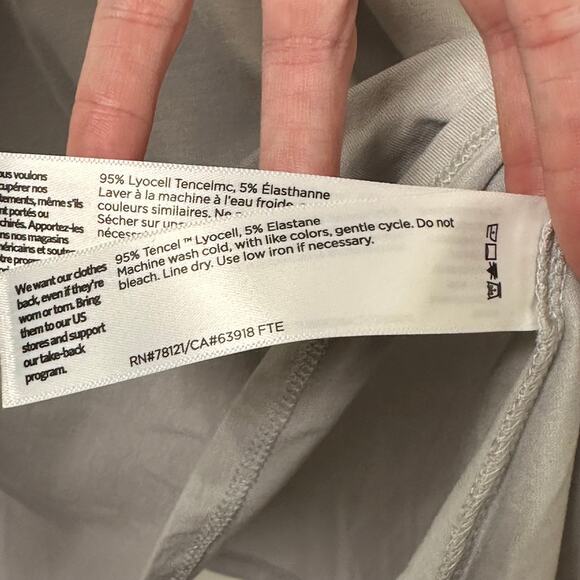 Md Eileen Fisher Gray Long Sleeve Swing Top Lyocell Soft Minimalist Sustainable - Picture 4 of 4